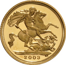 Gold Proof 2003 Half-Sovereign Boxed