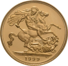 1999 Gold Sovereign - Elizabeth II Fourth head - Proof No box