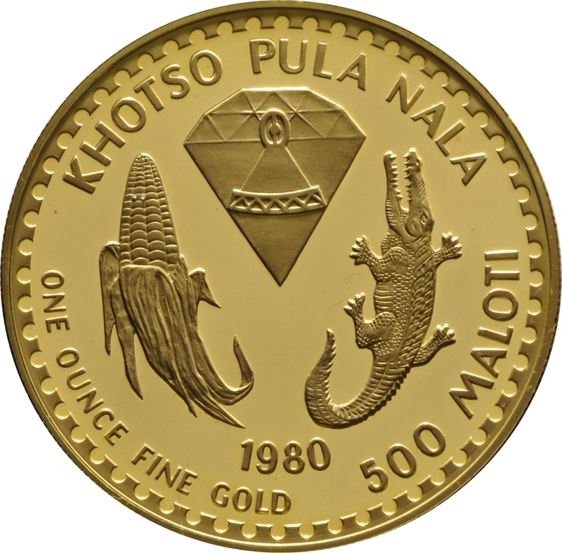 1980 Lesotho 1oz 500 Maloti -110th Anniversary Moshoeshoe I