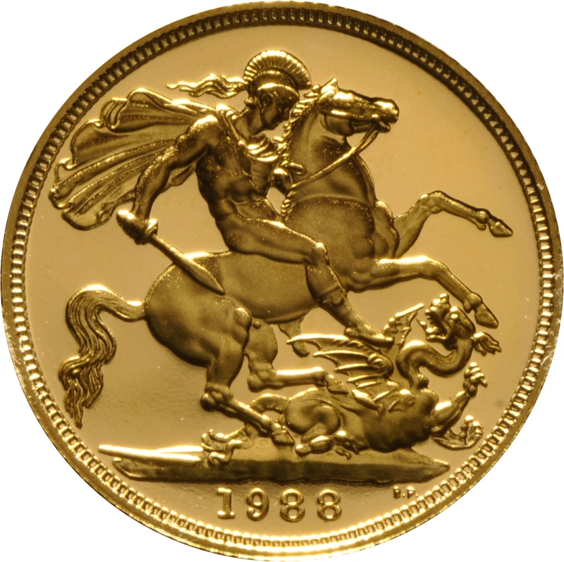 1988 Proof Sovereign Elizabeth Third head No box or certificate