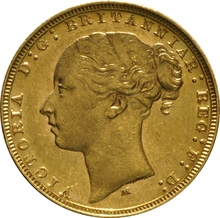 1879 Gold Sovereign - Victoria Young Head - M