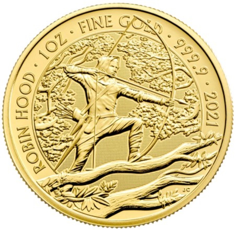 2021 Robin Hood Myths & Legends 1oz Gold Coin