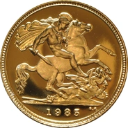 1985 Gold Half Sovereign Elizabeth II third Head - Proof no box