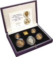 1993 Gold Proof Sovereign Four Coin Set - Pistrucci Centenary Collection