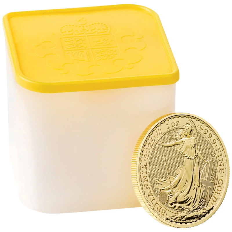 Tube of 10 2025 Britannia 1oz Gold Coins