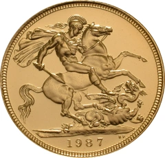 1987 Proof Gold Sovereign Coin Elizabeth II Third Head