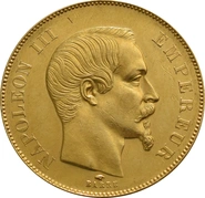 50 French Francs Napoleon III Bare Head