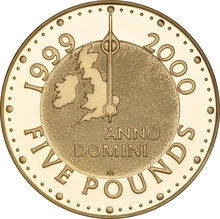 2000 Proof Gold Crown £5 Coin with £50 note Millennium Boxed