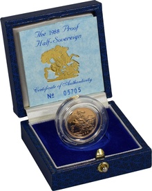 Gold Proof 1988 Half Sovereign Boxed