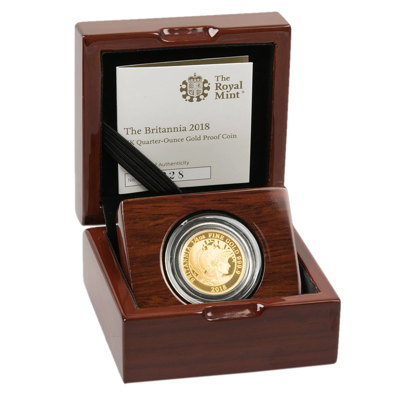 2018 Proof 1/4oz Gold Britannia Coin Boxed