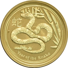 2013 Year of the Snake Gold Coin 1/2oz Perth Mint Australian Lunar Series