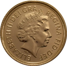 2001 Gold Half Sovereign Elizabeth II Fourth Head