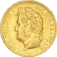 40 French Francs Gold Coin Louis-Philippe 1831-1839