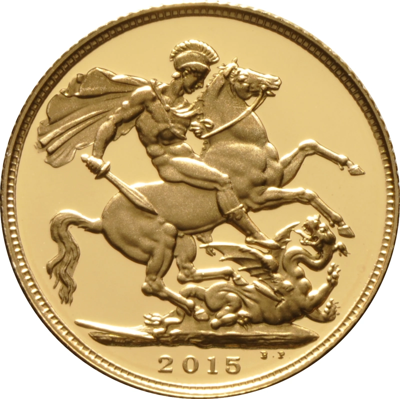 2015 Proof Gold Sovereign Coin Elizabeth II Fourth Head