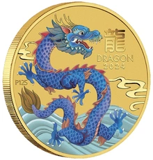 2024 1/20oz Perth Mint Year of the Dragon Coloured Gold Coin