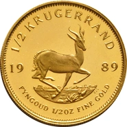 1989 Proof 1/2oz Krugerrand Gold Coin