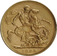 1893 Gold Sovereign Coin Queen Victoria Old Head
