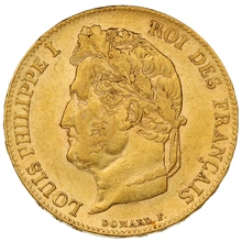 1840 20 French Francs Gold Coin Louis-Philippe A