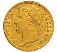 1811 20 French Francs Gold Coin Napoleon I W