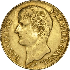 40 French Francs Gold Coin Napoleon First Consul Bare Head 1802-1804 AN 11-12