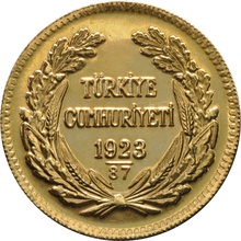 Turkish 500 Piastres Kurush Gold Coin - Kemal Ataturk
