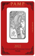1oz Silver Bar 2022 Year of the Tiger PAMP
