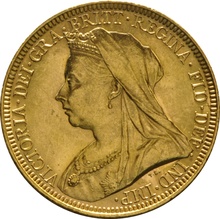 1895 Gold Sovereign - Victoria Old Head - M