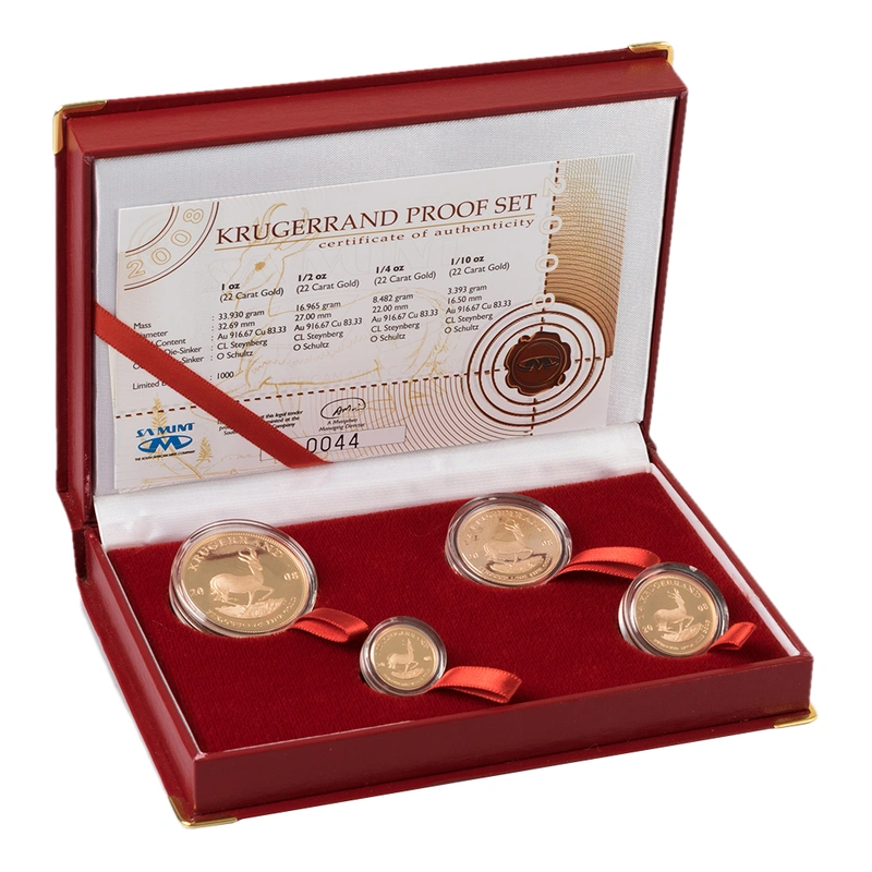 Krugerrand 2008 4-Coin Gold proof Set Boxed