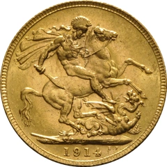 1914 Gold Sovereign Coin George V Perth