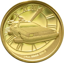 Boxed Perth Mint 2015 Back to the Future Delorean 1/4oz Gold Coin