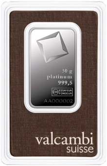 50g Platinum Bar Valcambi Minted