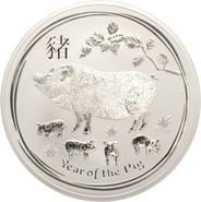 2019 10oz Australian Lunar Year of the Pig Silver Coin