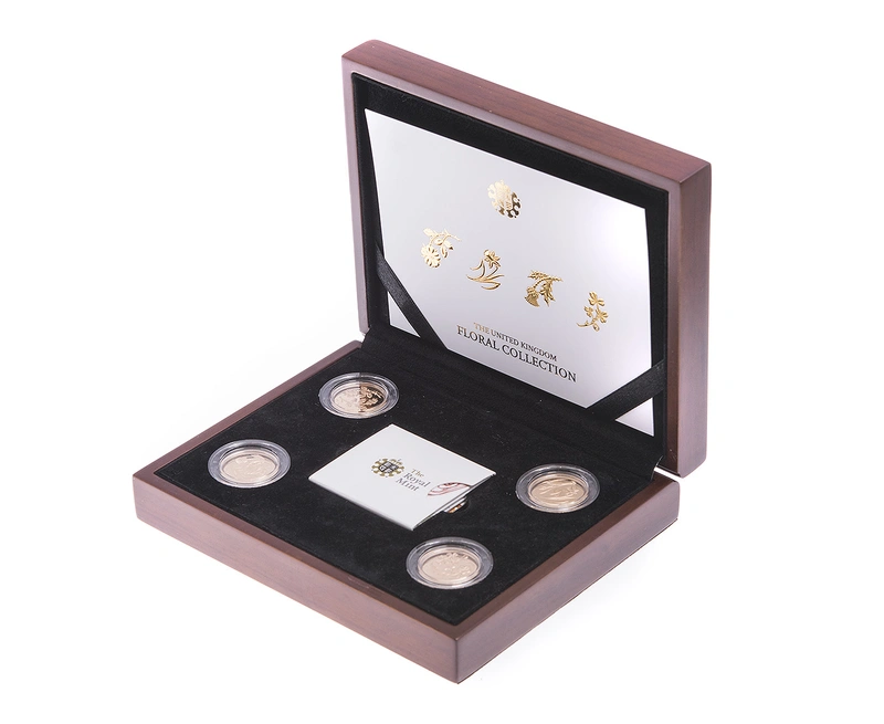 Gold Proof 2013 United Kingdom Floral Collection £1 coin set