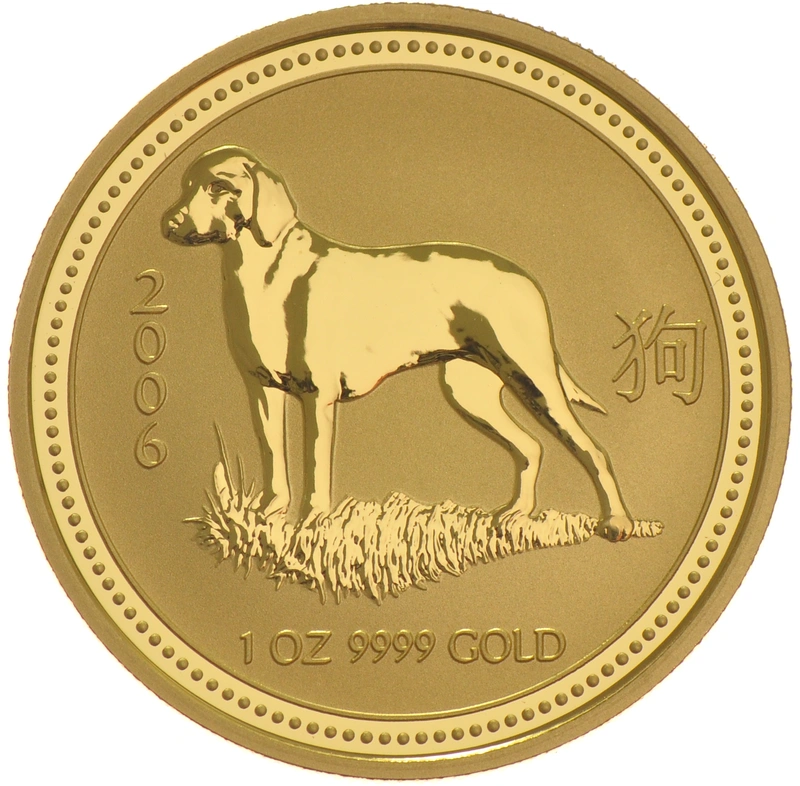 1oz Gold Australian Lunar Year of the Dog 2006