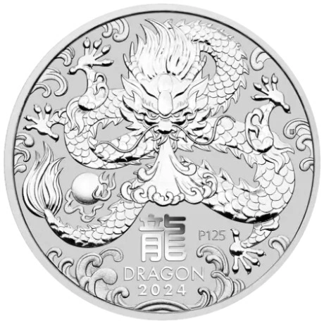 2024 Year of the Dragon Silver Coin 1/2oz Perth Mint Australian Lunar Series