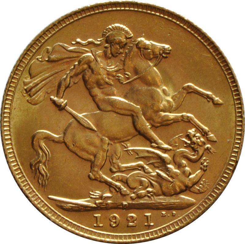 1921 Gold Sovereign - King George V - P