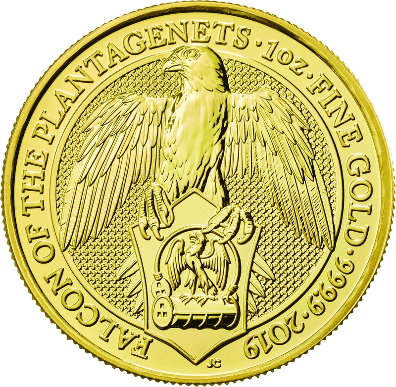 2019 1oz Falcon of the Plantagenets Gold Coin Queen's Beasts PCGS MS70
