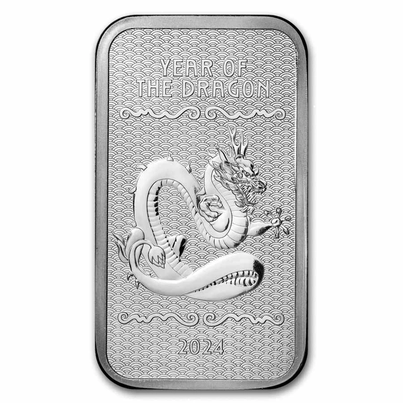 2024 Year of the Dragon 5oz Silver Bar