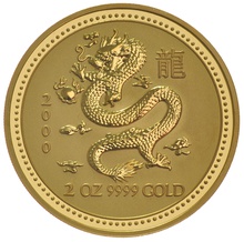 2000 2oz Year of the Dragon Lunar Gold Coin