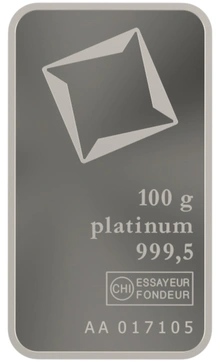 100g Platinum Bar Valcambi Minted