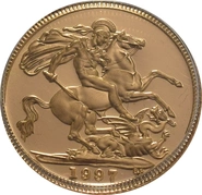 1997 Gold Half Sovereign Elizabeth II third Head - Proof no box