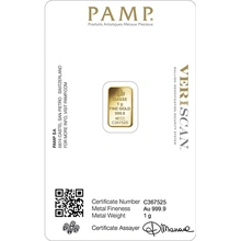 PAMP 1 Gram Gold Bar Minted