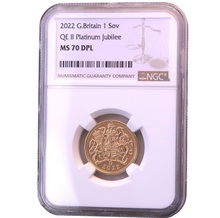 2022 Gold Sovereign Platinum Jubilee MS70 NGC