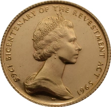 22ct 1965 Isle of Man Gold Sovereign Coin Bicentenary of the Revestment Act