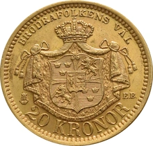 20 Kronor Swedish - Oskar II 1877 - 1899