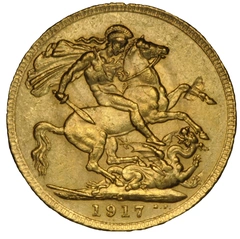 1917 Gold Sovereign Coin George V Canada