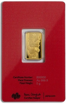 PAMP Year of the Dragon 5g Gold Bar