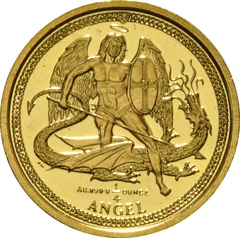 2010 Piedfort 1/4 (1/2oz) Isle of Man Angel Gold Coin
