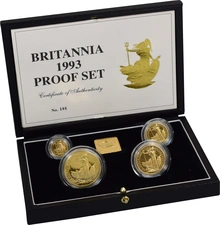 1993 Proof Gold Britannia 4 Coin Set Boxed
