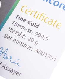 Umicore 20 Gram Gold Bar